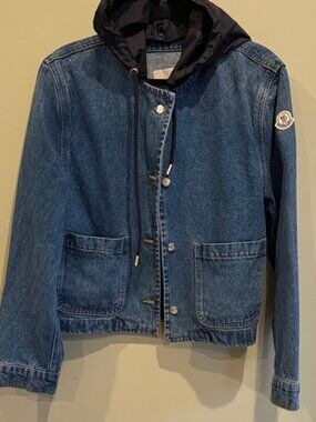 Moncler Blue Denim Jacket with removable hood